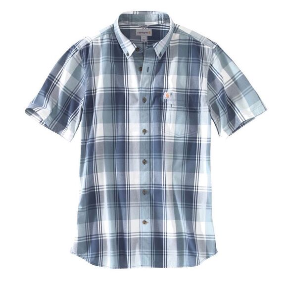 Carhartt Short Sleeve Relaxed Fit Buttondown, 2xl. Blue plaid - Picture 12 of 12